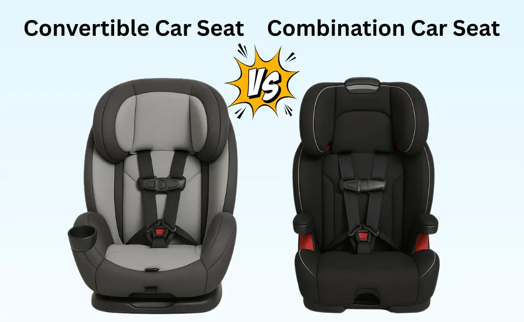 Side-by-side comparison of combination and convertible car seats.