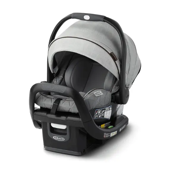 Graco Premier SnugFit 35 XT Infant Car Seat with anti-rebound bar, premium fabrics, and modern canopy.