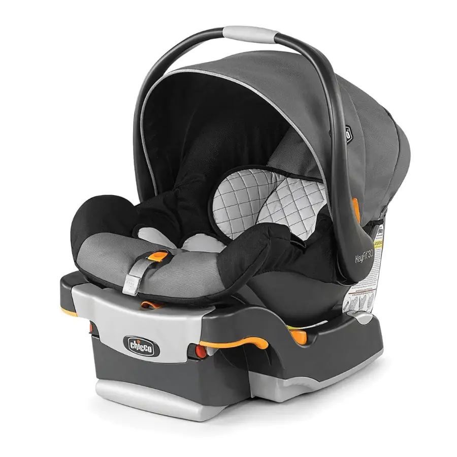 Chicco KeyFit 30 infant car seat in Orion color with base, known for compact design.