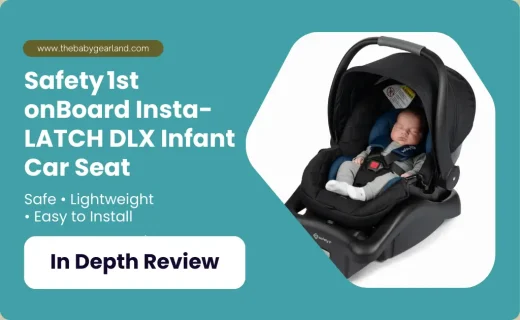 Baby comfortably seated in the Safety 1st onBoard Insta-LATCH DLX Infant Car Seat.