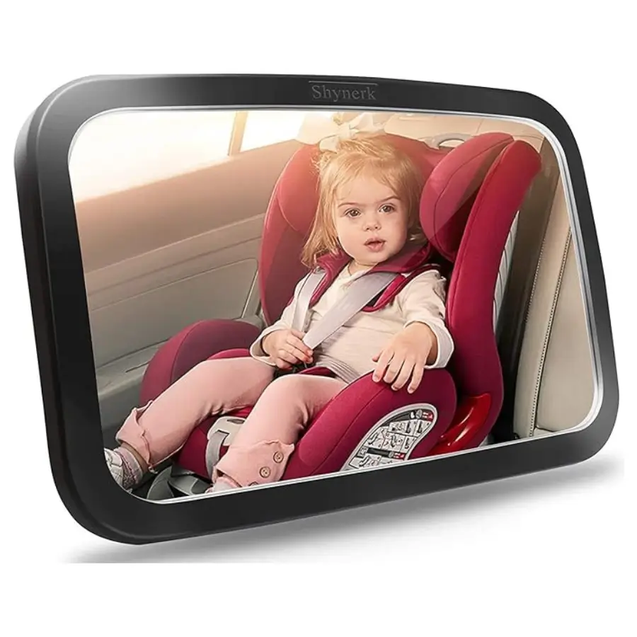 Shynerk baby car seat mirror for rear-facing infants &ndash; safe, wide-angle view while driving.