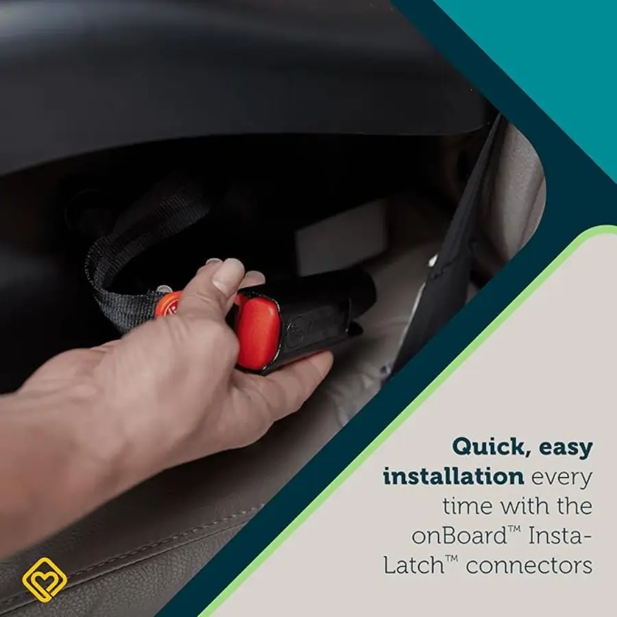Safety 1st onBoard Insta-Latch Car Seat Base with Self-Retracting Insta-Latch Connectors.